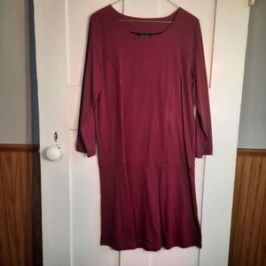 JOULES Purple Cropped Sleeve Cotton Shift Midi Dress sz8